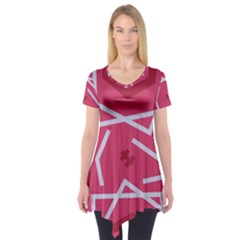 Abstract Pattern Geometric Backgrounds   Short Sleeve Tunic  by Eskimos