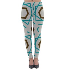 Abstract Pattern Geometric Backgrounds   Lightweight Velour Leggings by Eskimos