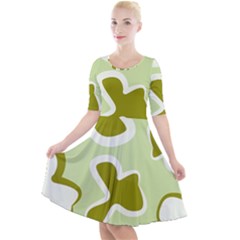 Abstract Pattern Geometric Backgrounds   Quarter Sleeve A-line Dress by Eskimos