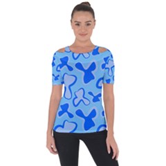 Abstract Pattern Geometric Backgrounds   Shoulder Cut Out Short Sleeve Top by Eskimos