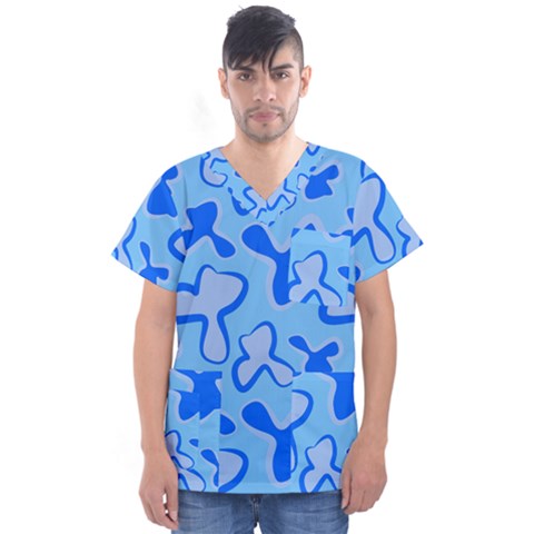 Abstract Pattern Geometric Backgrounds   Men s V-neck Scrub Top by Eskimos