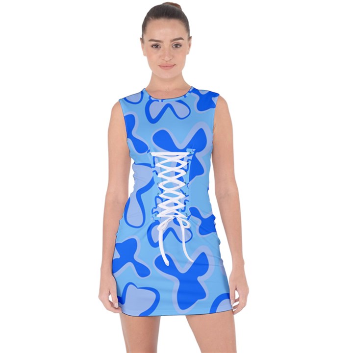 Abstract pattern geometric backgrounds   Lace Up Front Bodycon Dress