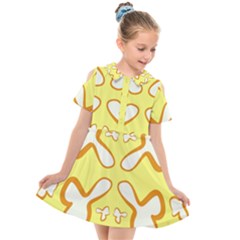 Abstract Pattern Geometric Backgrounds   Kids  Short Sleeve Shirt Dress by Eskimos