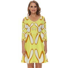 Abstract Pattern Geometric Backgrounds   Shoulder Cut Out Zip Up Dress by Eskimos