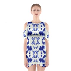 Abstract Pattern Geometric Backgrounds   Shoulder Cutout One Piece Dress by Eskimos