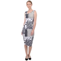 Abstract Pattern Sleeveless Pencil Dress by Sparkle