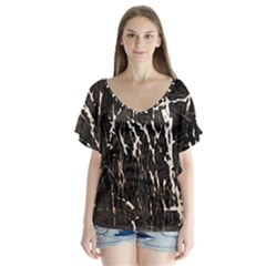 Abstract Light Games 2 V-neck Flutter Sleeve Top by DimitriosArt