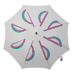 Pop Art Neon Love Sign Hook Handle Umbrellas (small) by essentialimage365