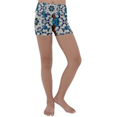 Paradise Flowers And Candle Light Kids  Lightweight Velour Yoga Shorts by pepitasart