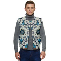 Paradise Flowers And Candle Light Men s Short Button Up Puffer Vest	
