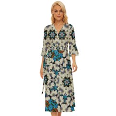 Paradise Flowers And Candle Light Midsummer Wrap Dress