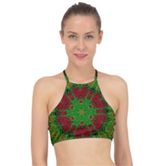 Peacock Lace So Tropical Racer Front Bikini Top by pepitasart