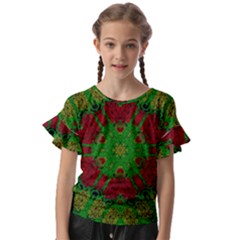 Peacock Lace So Tropical Kids  Cut Out Flutter Sleeves by pepitasart