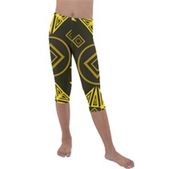 Abstract Pattern Geometric Backgrounds   Kids  Lightweight Velour Capri Leggings  by Eskimos