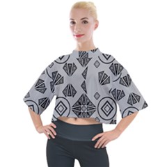 Abstract Pattern Geometric Backgrounds   Mock Neck Tee by Eskimos