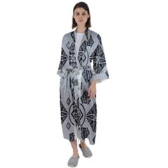 Abstract Pattern Geometric Backgrounds   Maxi Satin Kimono by Eskimos