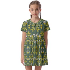 Abstract Pattern Geometric Backgrounds   Kids  Asymmetric Collar Dress by Eskimos