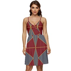 Abstract Pattern Geometric Backgrounds   V-neck Pocket Summer Dress  by Eskimos