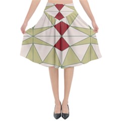 Abstract Pattern Geometric Backgrounds   Flared Midi Skirt by Eskimos