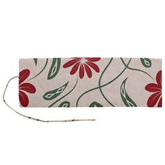  Folk Flowers Floral Art Print Flowers Abstract Art  Roll Up Canvas Pencil Holder (m) by Eskimos