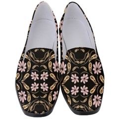 Folk Flowers Print Floral Pattern Ethnic Art Women s Classic Loafer Heels by Eskimos