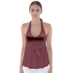 Wine Babydoll Tankini Top