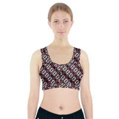 Linear Geometric Modern Pattern Sports Bra With Pocket by dflcprintsclothing