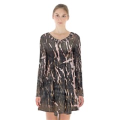 Abstract Light Games 4 Long Sleeve Velvet V-neck Dress by DimitriosArt