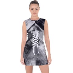 Oh, Bruce Lace Up Front Bodycon Dress by MRNStudios