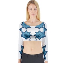 Abstract Pattern Geometric Backgrounds   Long Sleeve Crop Top by Eskimos