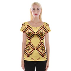 Abstract Pattern Geometric Backgrounds   Cap Sleeve Top by Eskimos