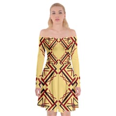 Abstract Pattern Geometric Backgrounds   Off Shoulder Skater Dress by Eskimos