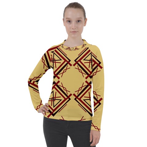 Abstract Pattern Geometric Backgrounds   Women s Pique Long Sleeve Tee by Eskimos