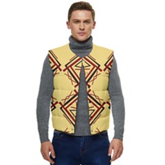 Abstract Pattern Geometric Backgrounds   Men s Short Button Up Puffer Vest	 by Eskimos