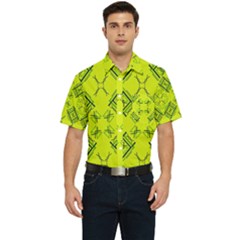 Abstract Pattern Geometric Backgrounds   Men s Short Sleeve Pocket Shirt 