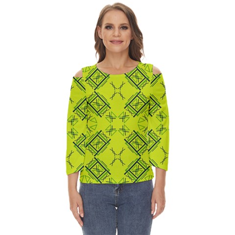 Abstract Pattern Geometric Backgrounds   Cut Out Wide Sleeve Top by Eskimos