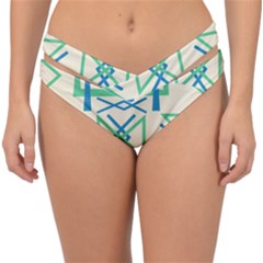 Abstract Pattern Geometric Backgrounds   Double Strap Halter Bikini Bottom by Eskimos