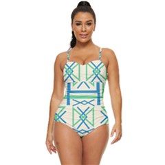 Abstract Pattern Geometric Backgrounds   Retro Full Coverage Swimsuit by Eskimos