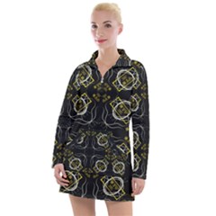 Abstract Pattern Geometric Backgrounds   Women s Long Sleeve Casual Dress by Eskimos