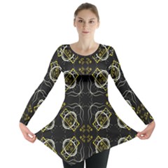Abstract Pattern Geometric Backgrounds   Long Sleeve Tunic  by Eskimos