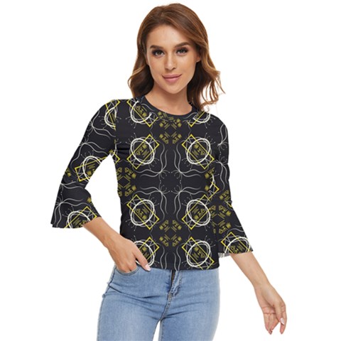 Abstract Pattern Geometric Backgrounds   Bell Sleeve Top by Eskimos