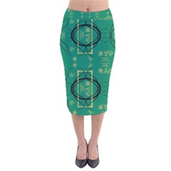 Abstract Pattern Geometric Backgrounds   Velvet Midi Pencil Skirt by Eskimos