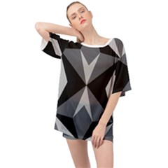 Abstract Pattern Geometric Backgrounds   Oversized Chiffon Top by Eskimos