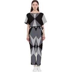 Abstract Pattern Geometric Backgrounds   Batwing Lightweight Chiffon Jumpsuit by Eskimos