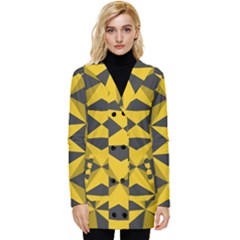 Abstract Pattern Geometric Backgrounds   Button Up Hooded Coat  by Eskimos