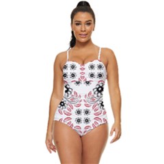 Folk Flowers Print Floral Pattern Ethnic Art Retro Full Coverage Swimsuit by Eskimos