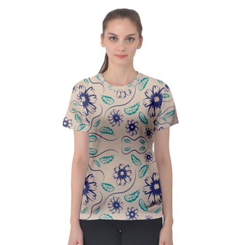 Folk Flowers Print Floral Pattern Ethnic Art Women s Sport Mesh Tee by Eskimos