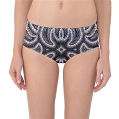 Embroidered Patterns Mid-waist Bikini Bottoms by kaleidomarblingart