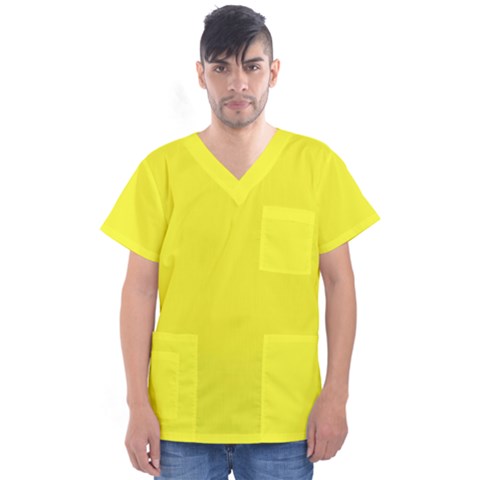 Daffodil Men s V-neck Scrub Top by retrotoomoderndesigns