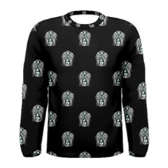 Tribal Mask Motif Drawing Pattern Men s Long Sleeve Tee by dflcprintsclothing